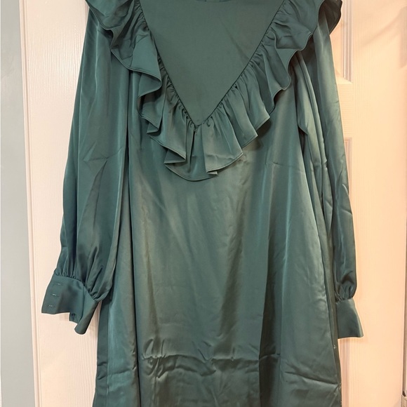 CROSBY by Mollie Burch Miles Green Ruffled Front Dress - Picture 5 of 7